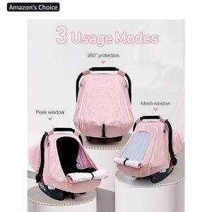 Pink Baby Car Seat Cover